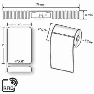 RFID TT 4x6 1in core
