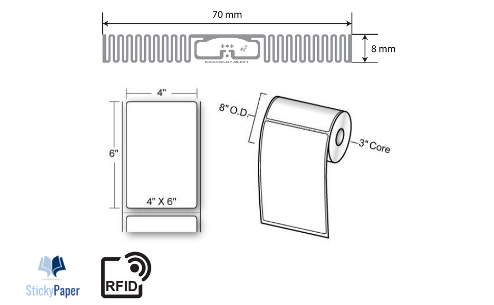 RFID TT 4x6 3in core